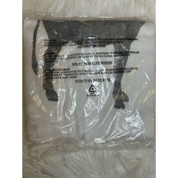 Recycled Karma Women's Cropped Turtleneck Tee White Graphic Size M - Picture 5 of 5